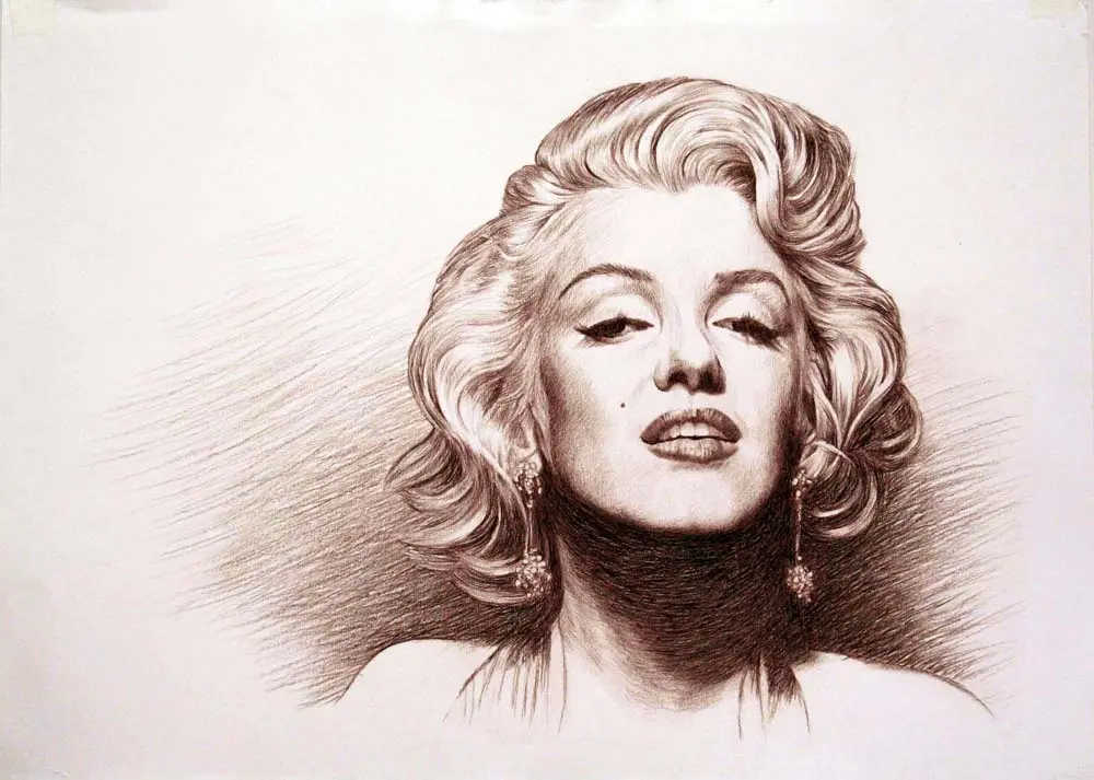 Marilyn Drawing 60x40cm crayon web